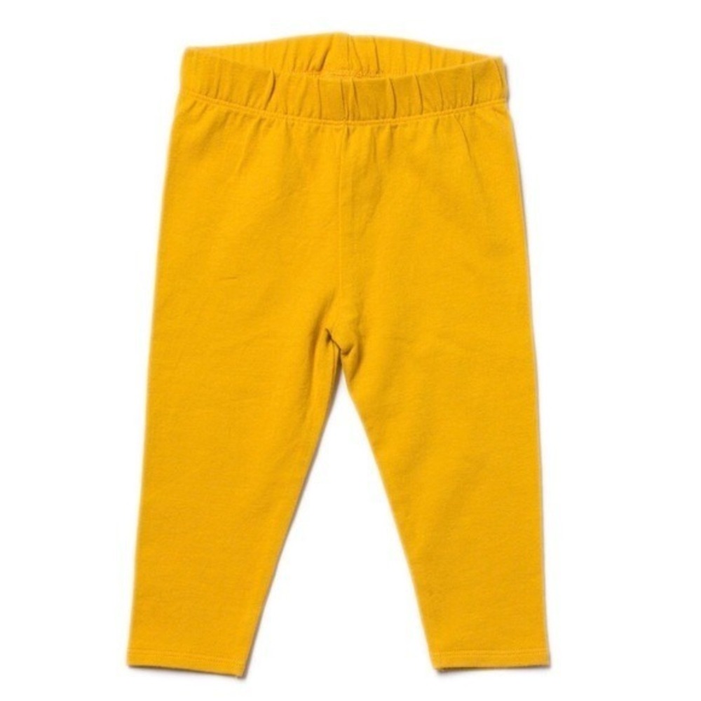 Little Green Radicals Gold Organic Cotton Blend Elastic Waist Leggings Size 3-6M